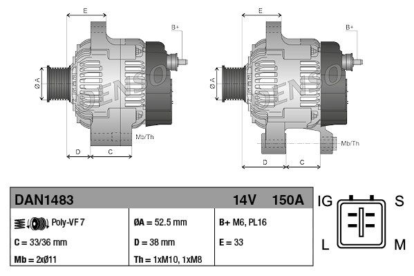 Generator Denso DAN1483 Generator Denso DAN1483 von Denso