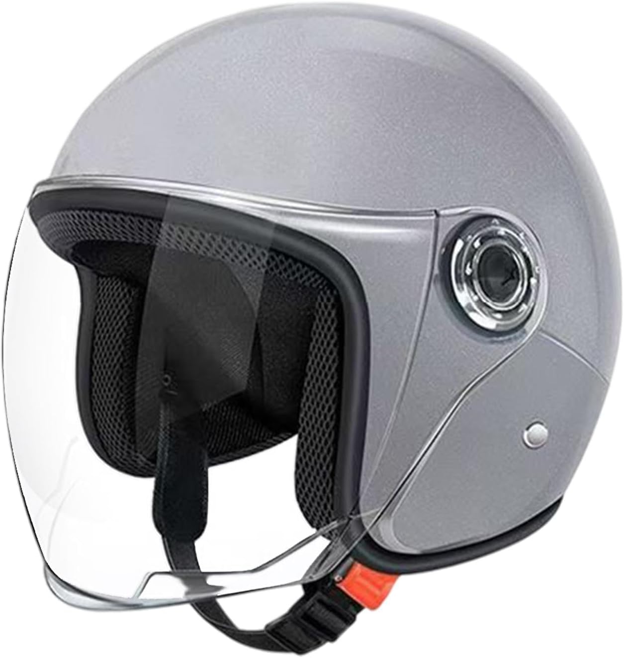 Jethelm Mit Visier, Mopedhelm Motorradhelm Scooter Helm Atmungsaktiv Mopedhelm Für Herren Damen Skateboard Helm Reithelme Motorradhelm Mit Offenem Gesicht Sonnenschutzhelme (Grau) von Denxahao