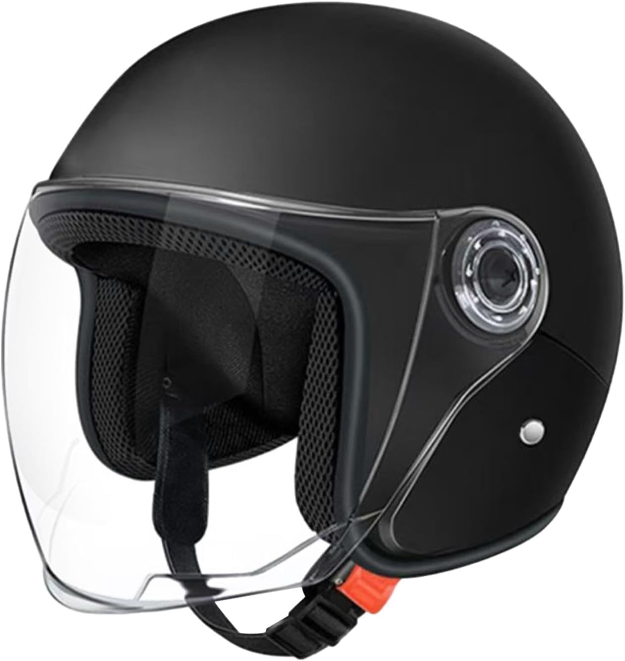 Jethelm Mit Visier, Mopedhelm Motorradhelm Scooter Helm Atmungsaktiv Mopedhelm Für Herren Damen Skateboard Helm Reithelme Motorradhelm Mit Offenem Gesicht Sonnenschutzhelme (Schwarz) von Denxahao