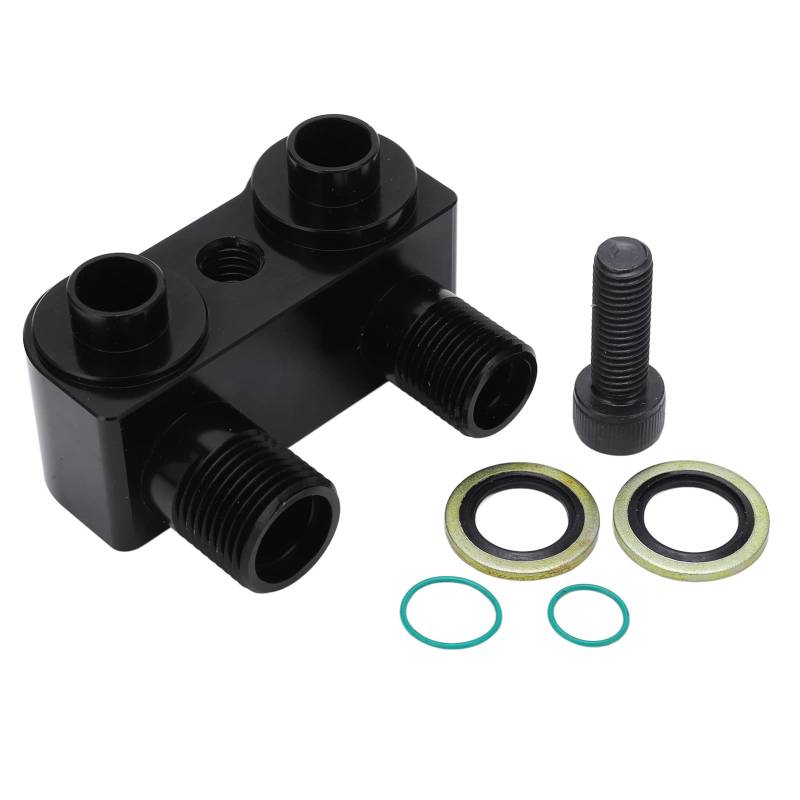 AC Compressor Fitting 90 Degree Turn Angle 6061 T6 Billet Aluminum Alloy Black Adaptor Kit Replacement for LSX LS1 Vehicles von Depzenjea