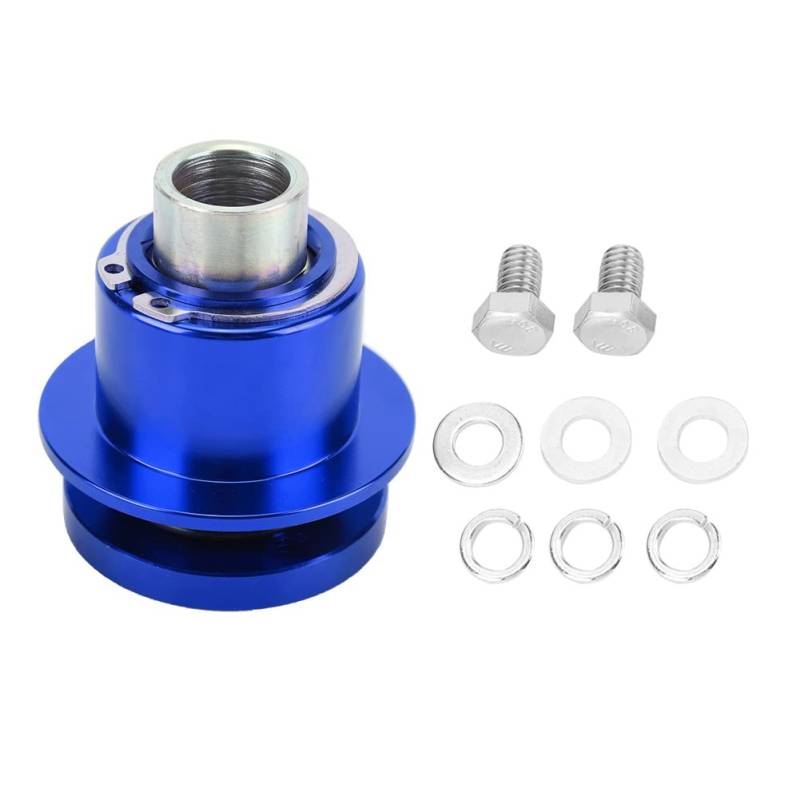 Car Quick Release 360 Degree Steering Wheel Hub Adapter Kit 310101 Oxidized Aluminum Construction with Quick Release Design for Aftermarket 3 Hole Steering Wheels Red Blue (Blau) von Depzenjea