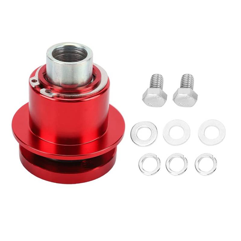Car Quick Release 360 Degree Steering Wheel Hub Adapter Kit 310101 Oxidized Aluminum Construction with Quick Release Design for Aftermarket 3 Hole Steering Wheels Red Blue (Rot) von Depzenjea
