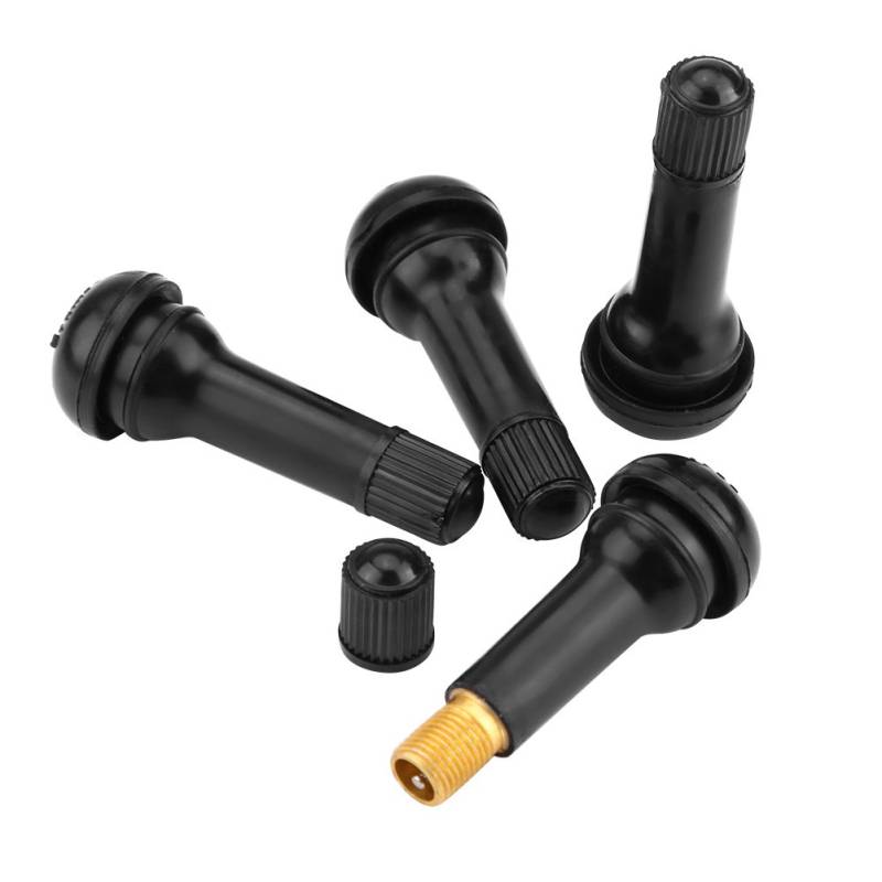 Depzenjea 4Pcs Tire Valve Stem,Rubber and Copper Heat Proof TR414 Snap in Valve Stem Flexible and Secure,fit for Many Cars von Depzenjea