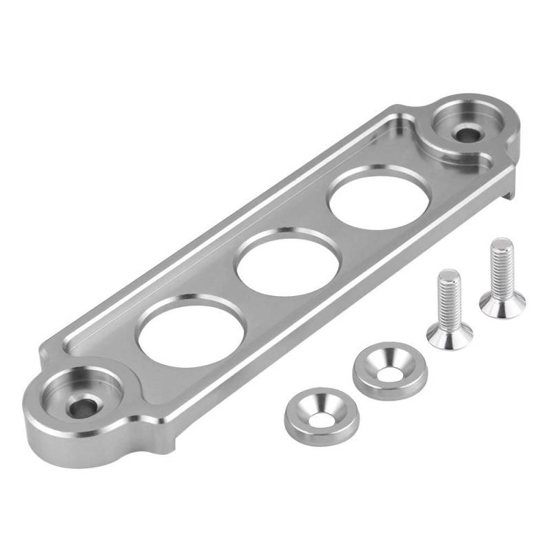 Exquisite Material Battery Tie Down Bracket with Secure Lock Fit for CRX 1988-2000 000 2000-2008 (Silber) von Depzenjea
