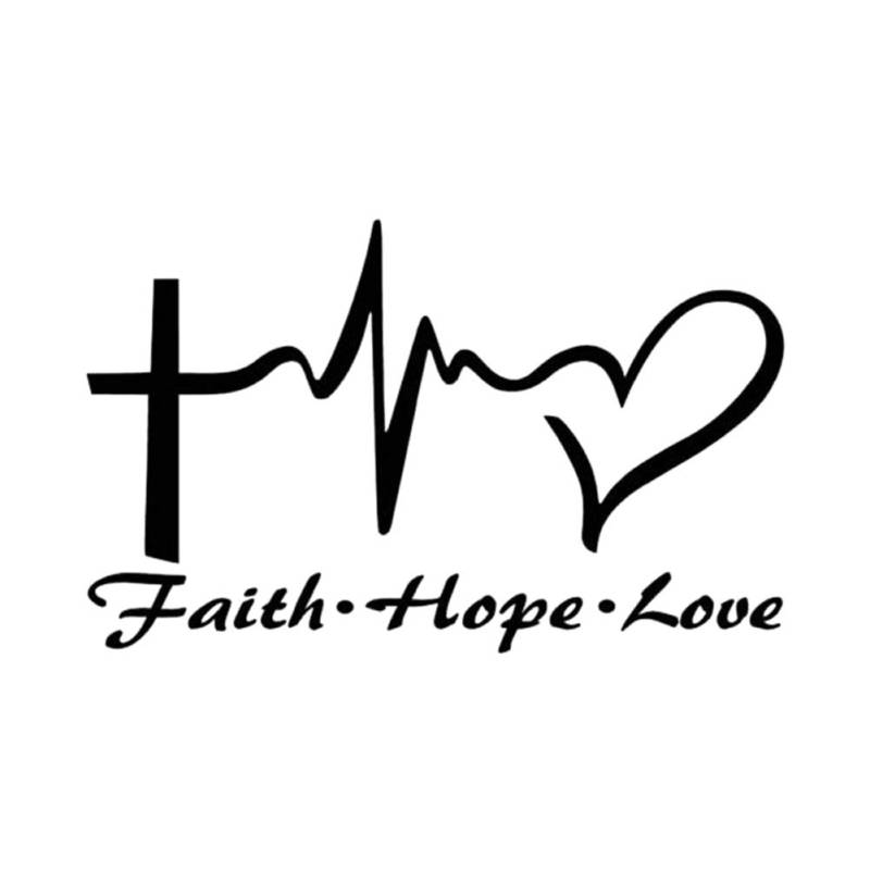 14.6CM x 9CM Jesus HOPE LOVE FAITH Prayer Creative Vinyl Car Sticker Decal Decor - Black von Derkoly
