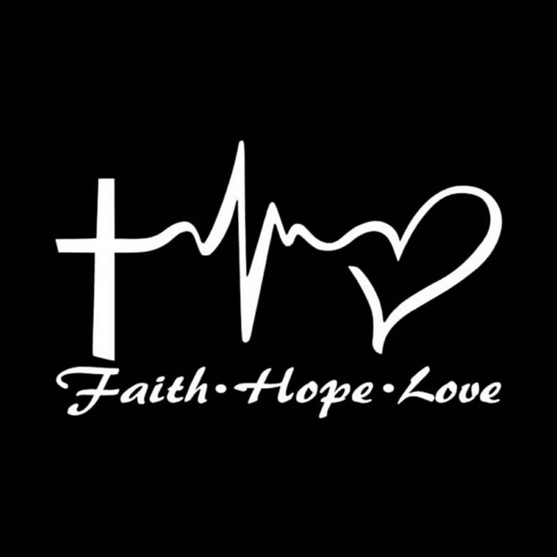 14.6CM x 9CM Jesus HOPE LOVE FAITH Prayer Creative Vinyl Car Sticker Decal Decor - White von Derkoly