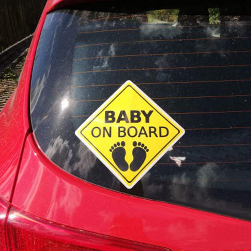 BABY ON BOARD Footprint Car Body Window Reflective Sticker Warning Sign Decor - Black + Yellow BABY ON BOARD Footprint Car Body Window Reflective Sticker Warning Sign Decor - Black + Yellow von Derkoly