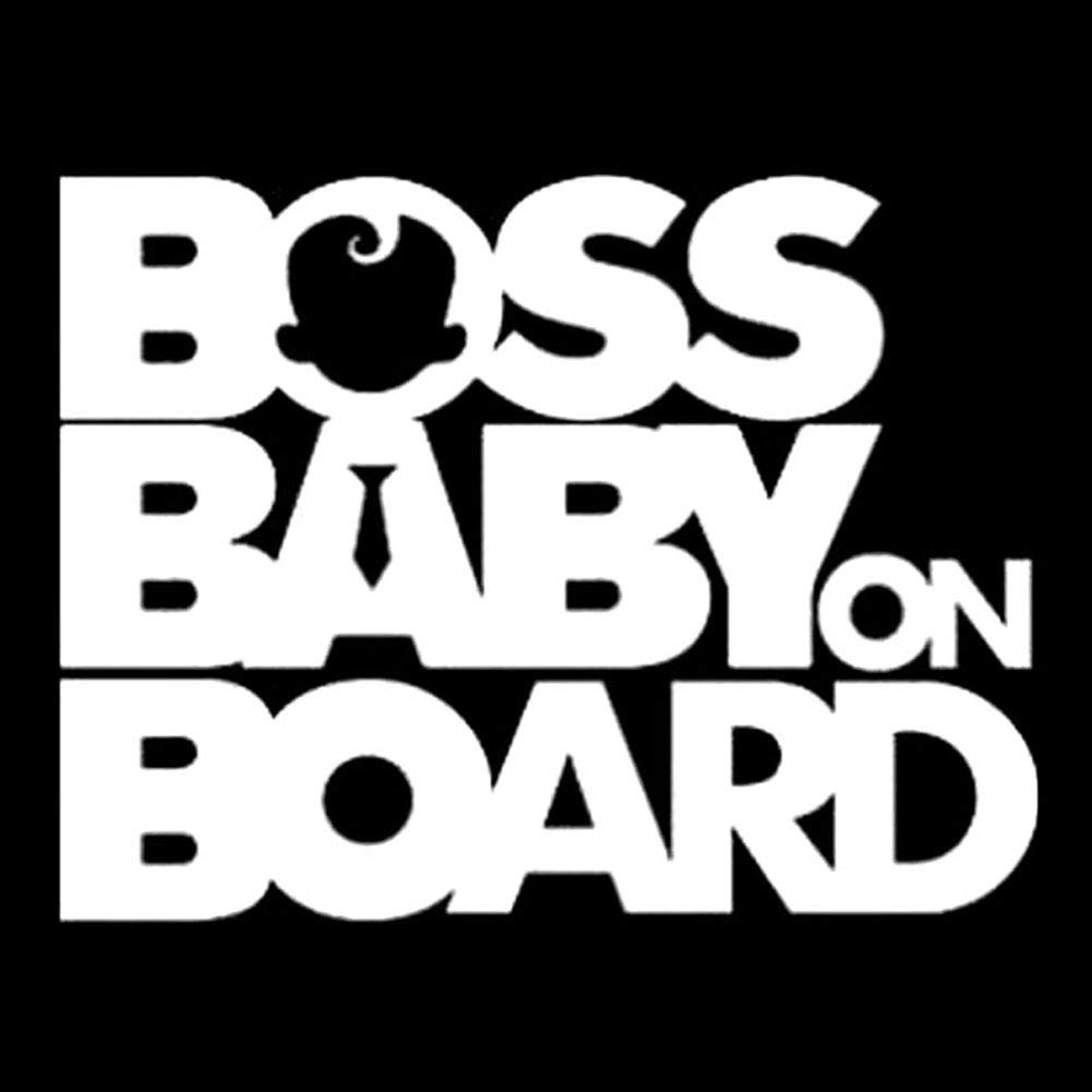 Boss Baby On Board Car-Styling Vehicle Body Window Reflective Sticker Decals - White von Derkoly