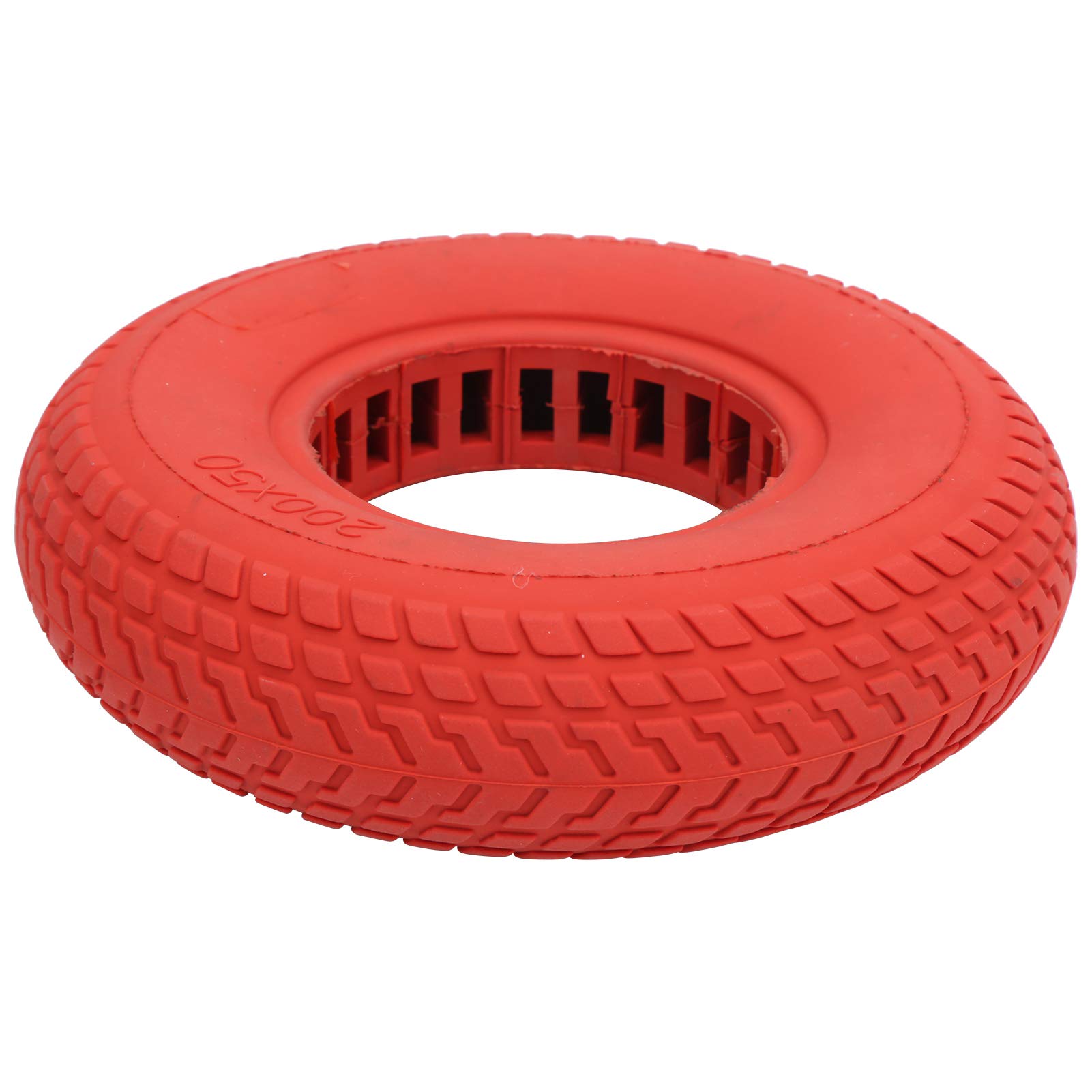 Deror Reifen fest, 200x50 mm explosionsgeschützte Vollreifen-Gummireifen-Aushöhlungsdämpfung für Elektroroller(rot) von Deror