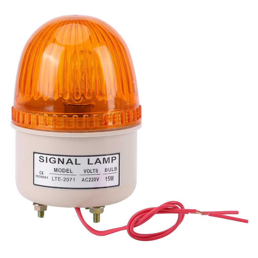 Warnleuchte - AC 220V 15W LED Blitzlicht Warnlampe Industrielle Werkzeugmaschine Rot Grün Blau Gelb(Gelb) von Deror