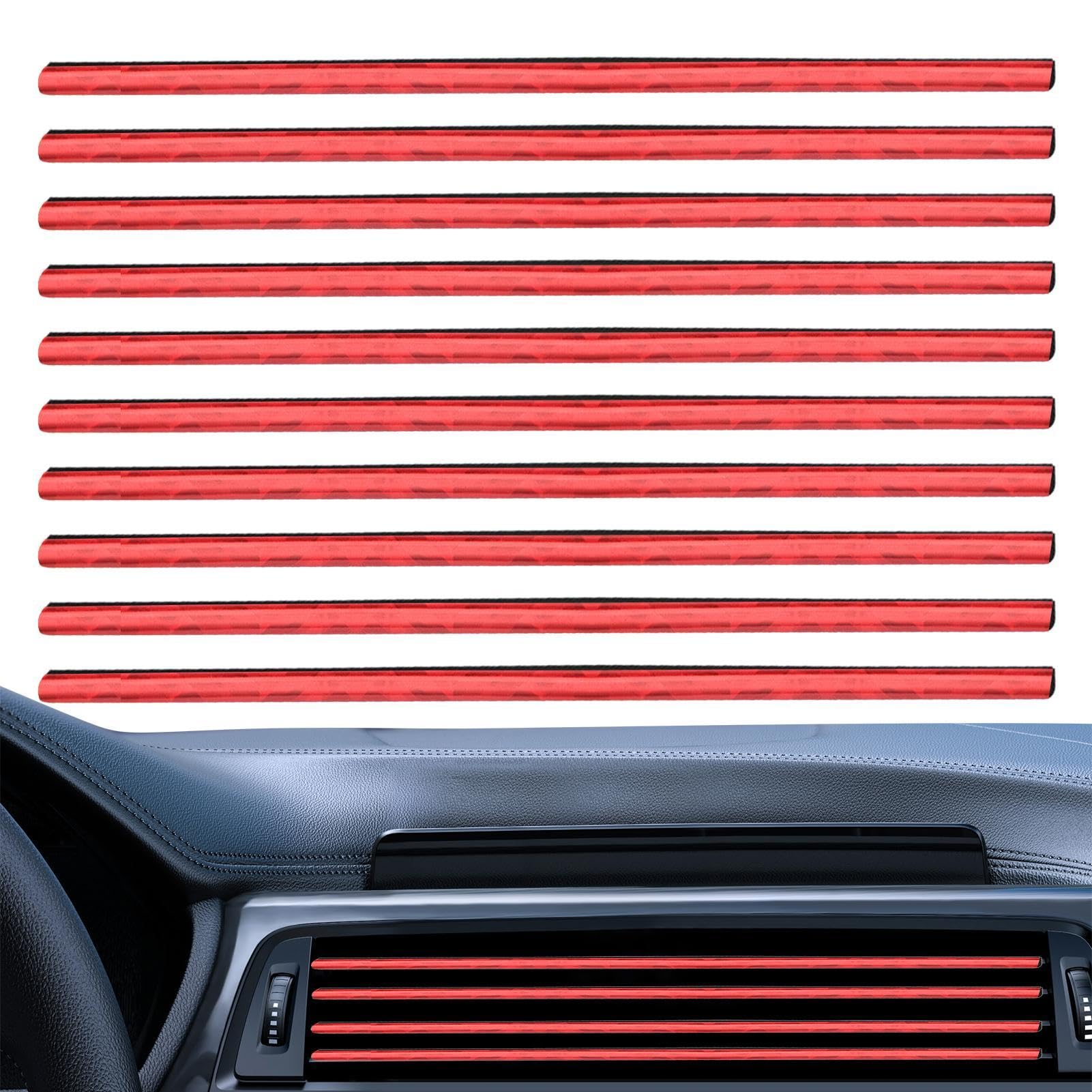 10 Stück Auto Lüftungsschlitz Dekoration - Car Air Vent Decoration - 20cm Auto Styling Zierleisten Lüftungsgitter Innenausstattung Streifen | Für Die Meisten Lüftungsschlitze 10 Stück Auto Lüftungsschlitz Dekoration - Car Air Vent Decoration - 20cm Auto Styling Zierleisten Lüftungsgitter Innenausstattung Streifen | Für Die Meisten Lüftungsschlitze von Derwrtup