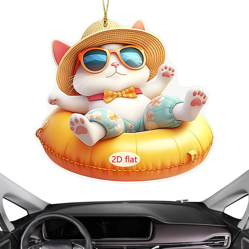 Derwrtup Auto Deko - Auto Rückspiegel Accessoires 2D Acryl Hunde Katzen Deko,Niedlicher Charme-Anhänger für Fahrzeug Zuhause Wohnzimmerdekor von Derwrtup
