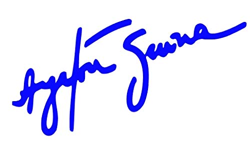 Desconocido Vinyl-Schnittaufkleber, signiert, Ayrton Senna, 10 x 5 cm, Dunkelblau von Desconocido