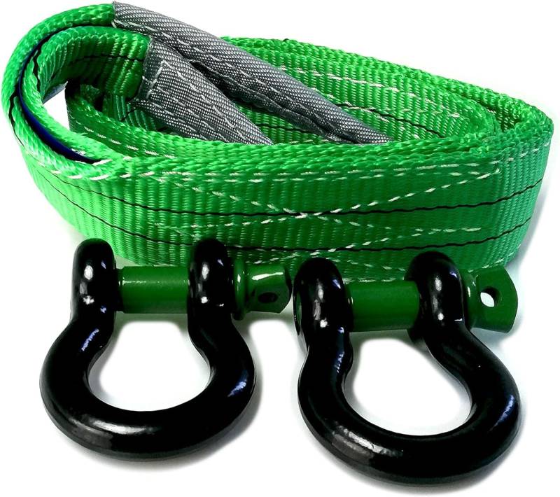Desert Fox Berge-Set 14t Bruchlast - 1,5 m Abschleppseil und 2 x 3/4" Schäkel – Offroad Seil für Auto, SUV, 4x4 – nach EN 1492-1 von Desert Fox Winch
