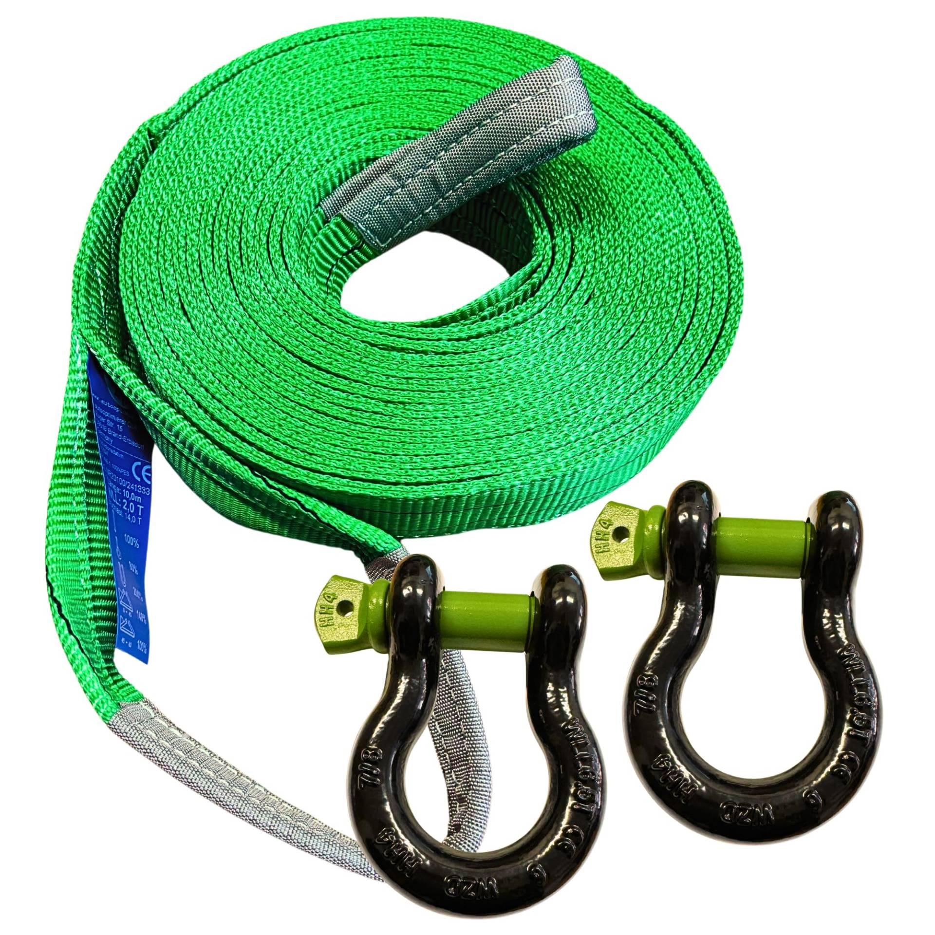 Berge-Set mit 10m Baumgurt (14t) + 2X Schäkel 7/8'' – Abschleppgurt, Bergegurt, Baumgurt für Fällarbeiten & Offroad – EN 1492-1 konform (10 m Gurt 2 Schäkel 7/8 Zoll) Berge-Set mit 10m Baumgurt (14t) + 2X Schäkel 7/8'' – Abschleppgurt, Bergegurt, Baumgurt für Fällarbeiten & Offroad – EN 1492-1 konform (10 m Gurt 2 Schäkel 7/8 Zoll) von Desert Fox Winch