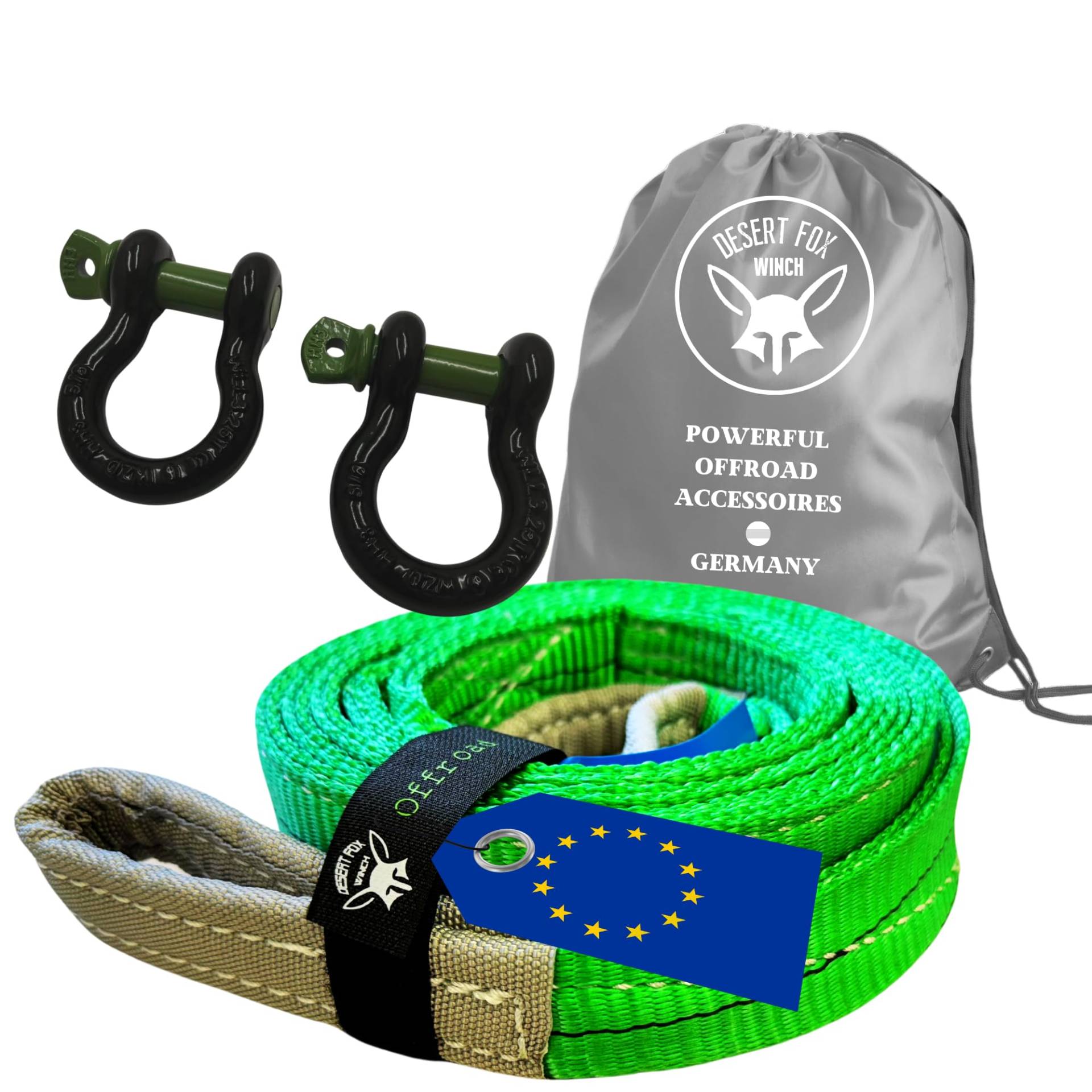 Desert Fox Winch Berge Set mit 2 x 5/8" Schäkel u. 14t 1,5 m Baumgurt Abschleppseil Abschleppgurt Baum Fällarbeiten entspricht EN 1492-1 Forst-Set (1,5 m Gurt 2 Schäkel 5/8 Zoll) Desert Fox Winch Berge Set mit 2 x 5/8" Schäkel u. 14t 1,5 m Baumgurt Abschleppseil Abschleppgurt Baum Fällarbeiten entspricht EN 1492-1 Forst-Set (1,5 m Gurt 2 Schäkel 5/8 Zoll) von Desert Fox Winch