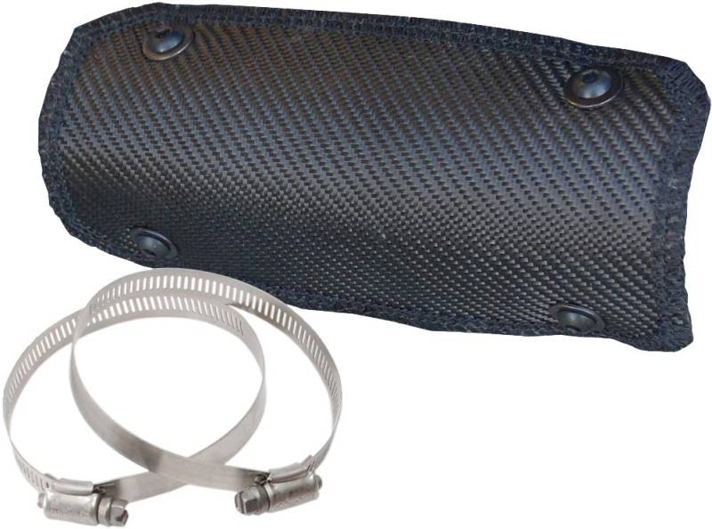 Design Engineering 010496 Onyx Series Rohr-Hitzeschild mit Edelstahl-Klemmen, 10,2 x 20,3 cm von Design Engineering