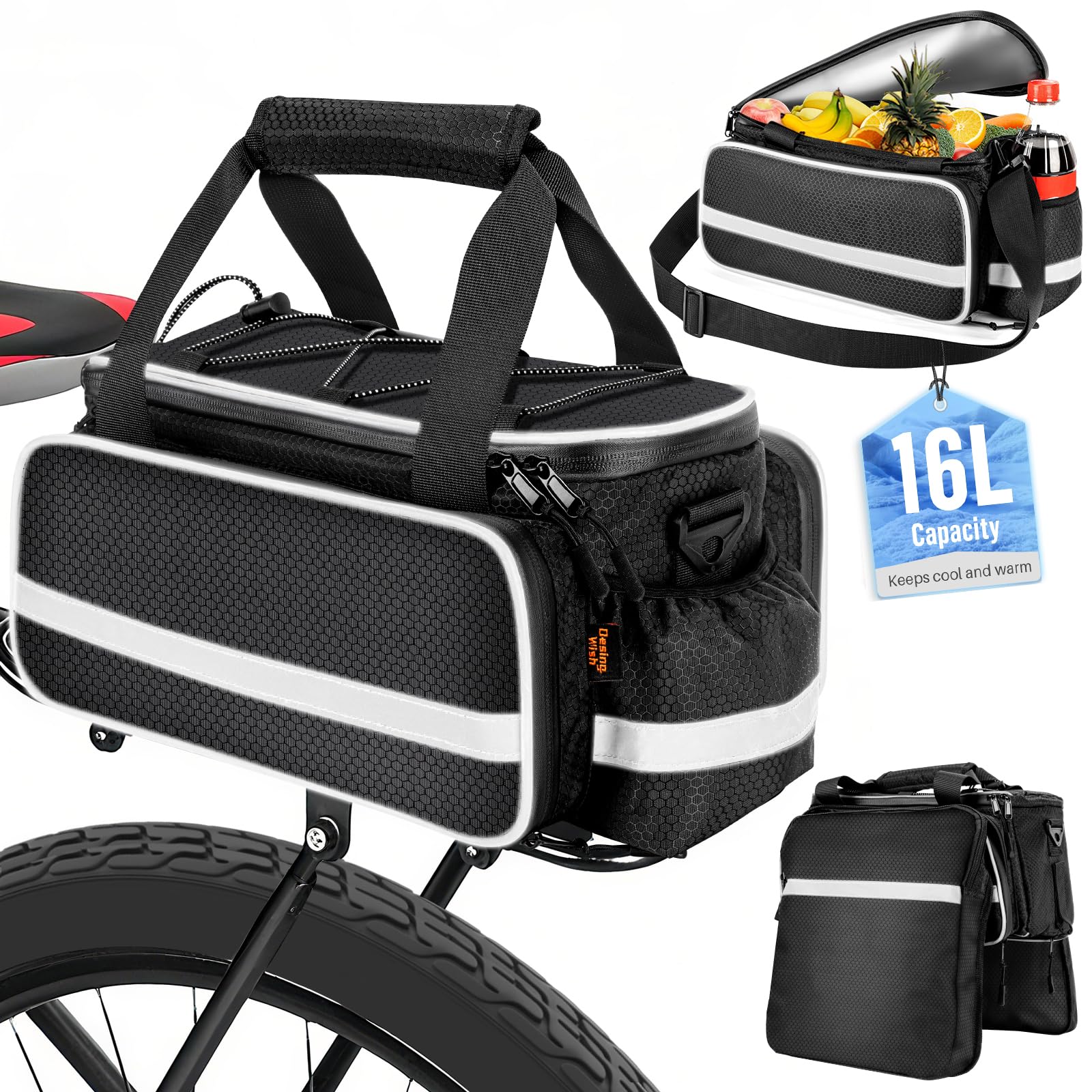 Desing Wish 16L Fahrradtaschen für Gepäckträger Gepäckträgertasche Wasserdicht Fahrradtasche Isoliertasche Kühltasche Fahrrad Taschen Hinten Packtaschen Fahradtaschen Zubehör mit Schultergurt Desing Wish 16L Fahrradtaschen für Gepäckträger Gepäckträgertasche Wasserdicht Fahrradtasche Isoliertasche Kühltasche Fahrrad Taschen Hinten Packtaschen Fahradtaschen Zubehör mit Schultergurt von Desing Wish