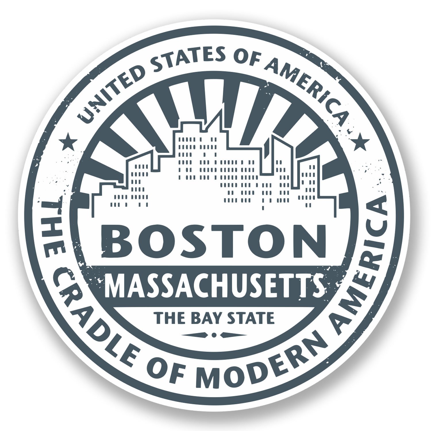 2 x 10 cm Boston Massachusetts Vinyl Aufkleber Gepäck Travel Tag Koffer #5733 (10 cm x 10 cm) von DestinationVinyl