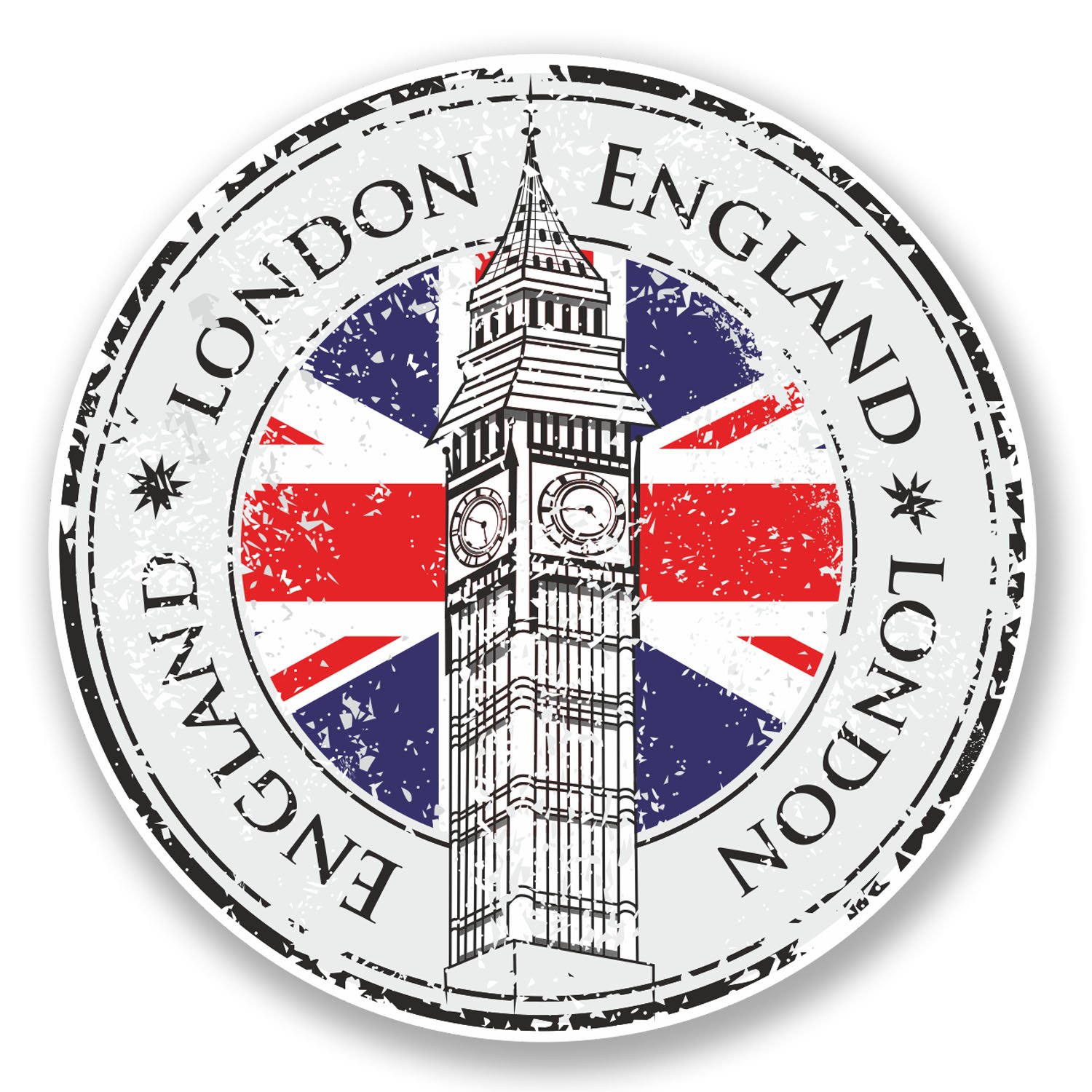 2 x 10 cm London England UK Vinyl-Aufkleber für Reisegepäck Laptop Geschenk #5998 (10 cm x 10 cm) von DestinationVinyl