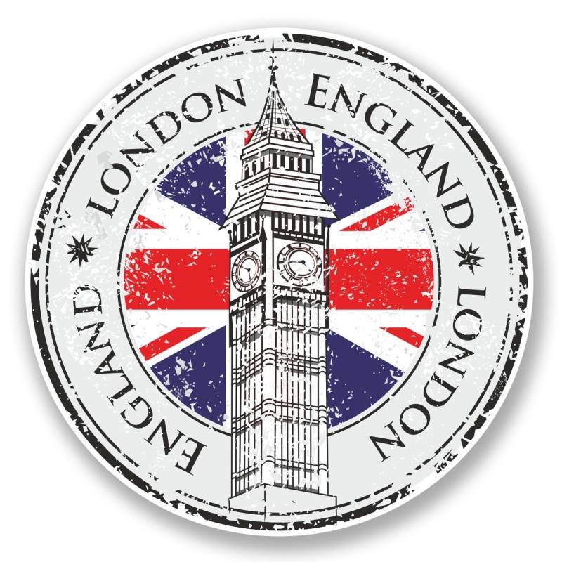 2 x 10 cm London England UK Vinyl-Aufkleber für Reisegepäck Laptop Geschenk #5998 (10 cm x 10 cm) von DestinationVinyl