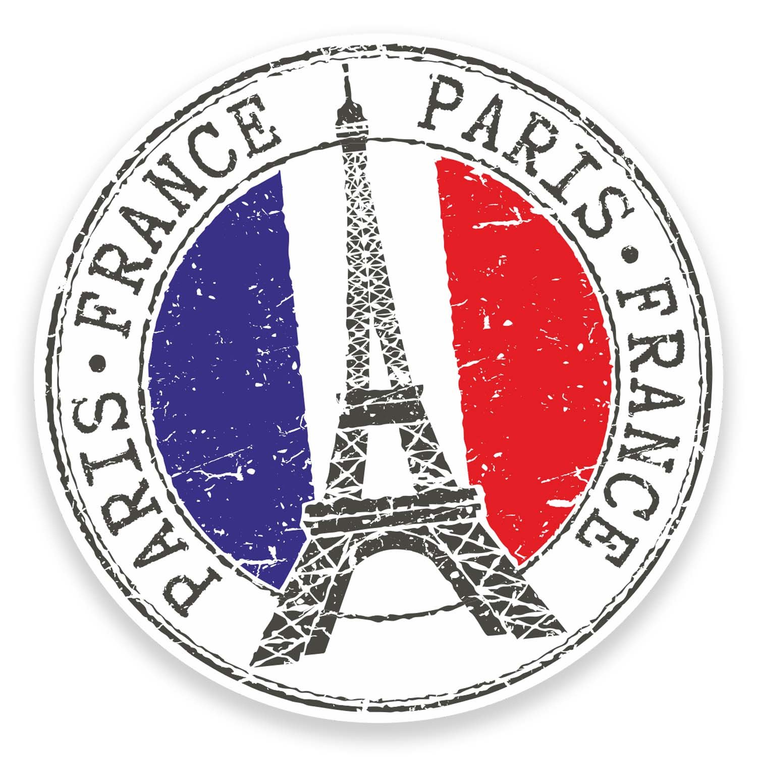 2 x Aufkleber, Motiv: Paris, Eiffelturm, Frankreich, Aufkleber, Auto-/Laptop-Aufkleber, Gepäckaufkleber # 9271, 10 x 10 cm (B x H) von DestinationVinyl