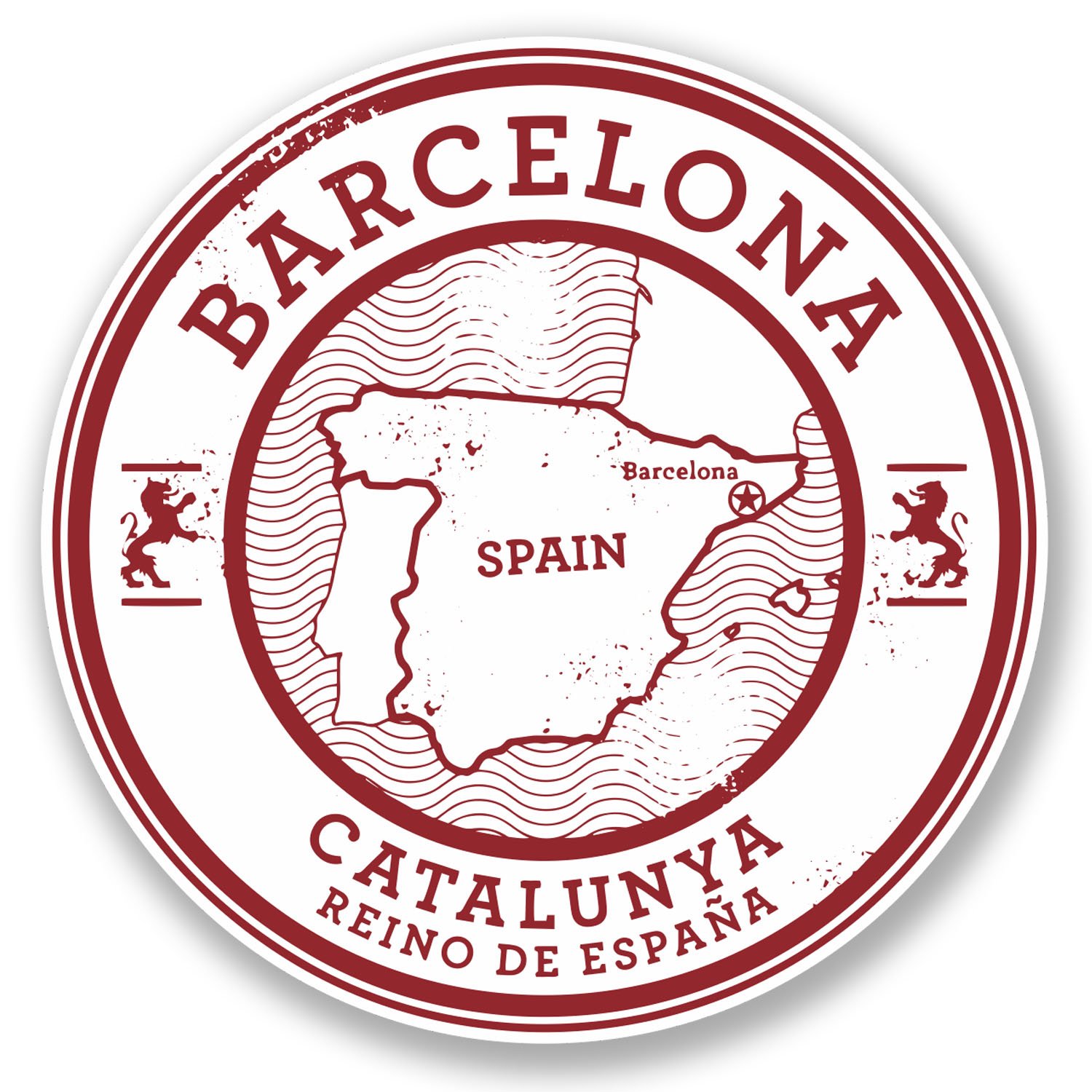 2 x Barcelona Catalunya Spanien Vinyl-Aufkleber Aufkleber Reisegepäckanhänger #5723 (10 cm x 10 cm) von DestinationVinyl
