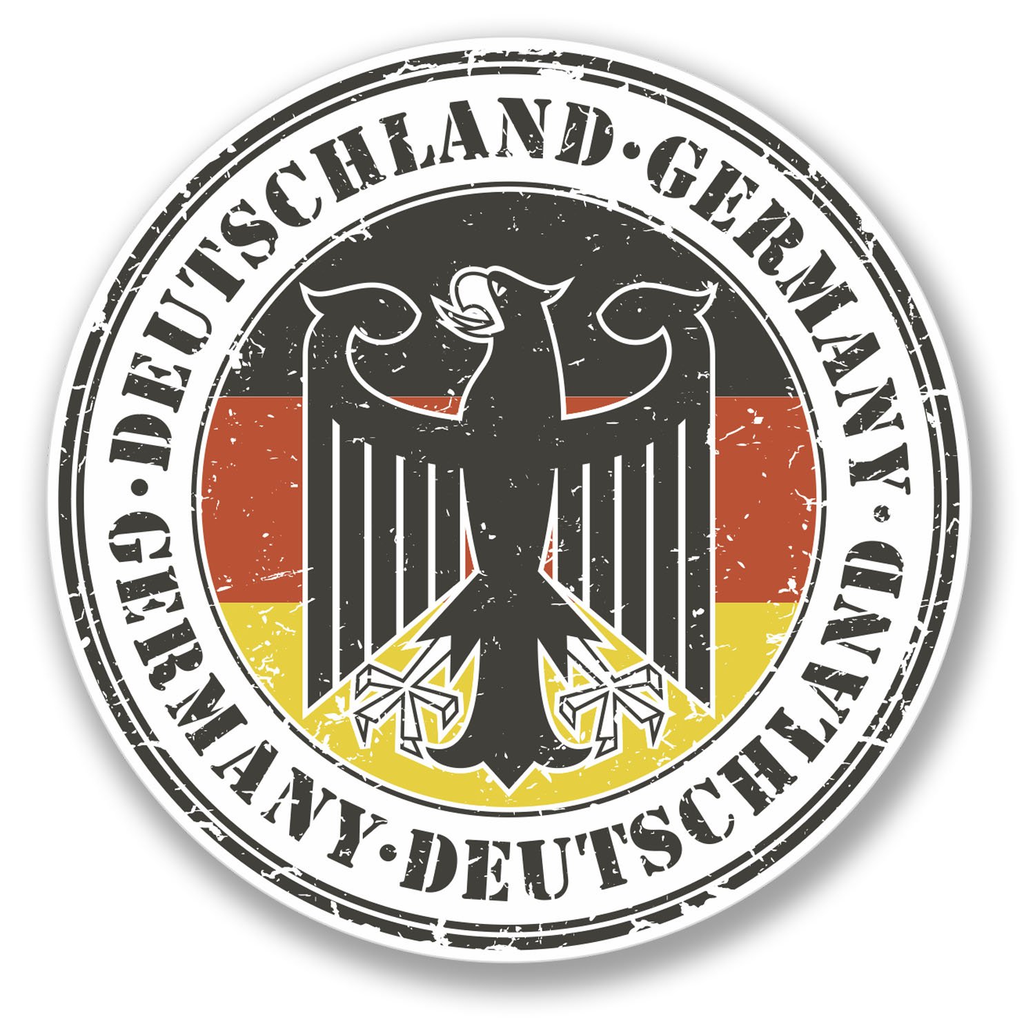 2 x Deutschland Deutschland Deutschland Deutschland Adler Aufkleber Auto Bike iPad Laptop Aufkleber #4107 (10cm x 10cm) von DestinationVinyl