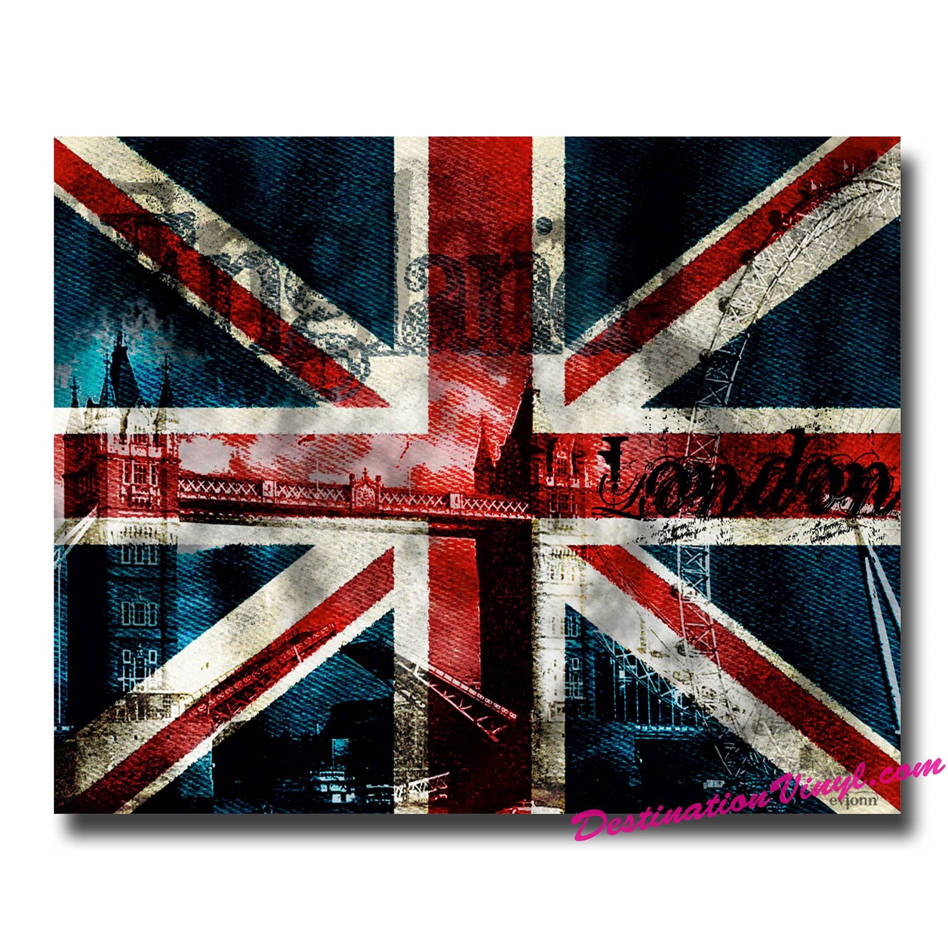 2 x glänzende Vinyl-Aufkleber – Union Jack Flagge London Style England UK #0005 (wie abgebildet). von DestinationVinyl