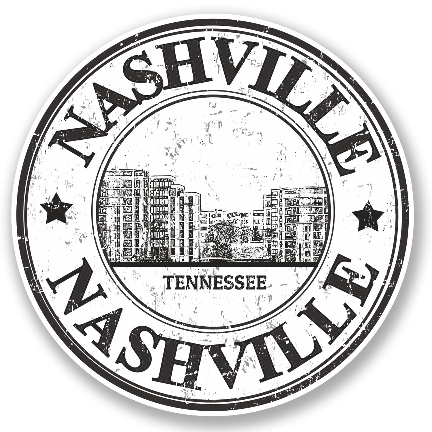 #4773 Vinyl-Aufkleber Nashville Tennessee für iPad, Laptop, Auto, Gepäck, 10 cm x 10 cm, 2 Stück von DestinationVinyl