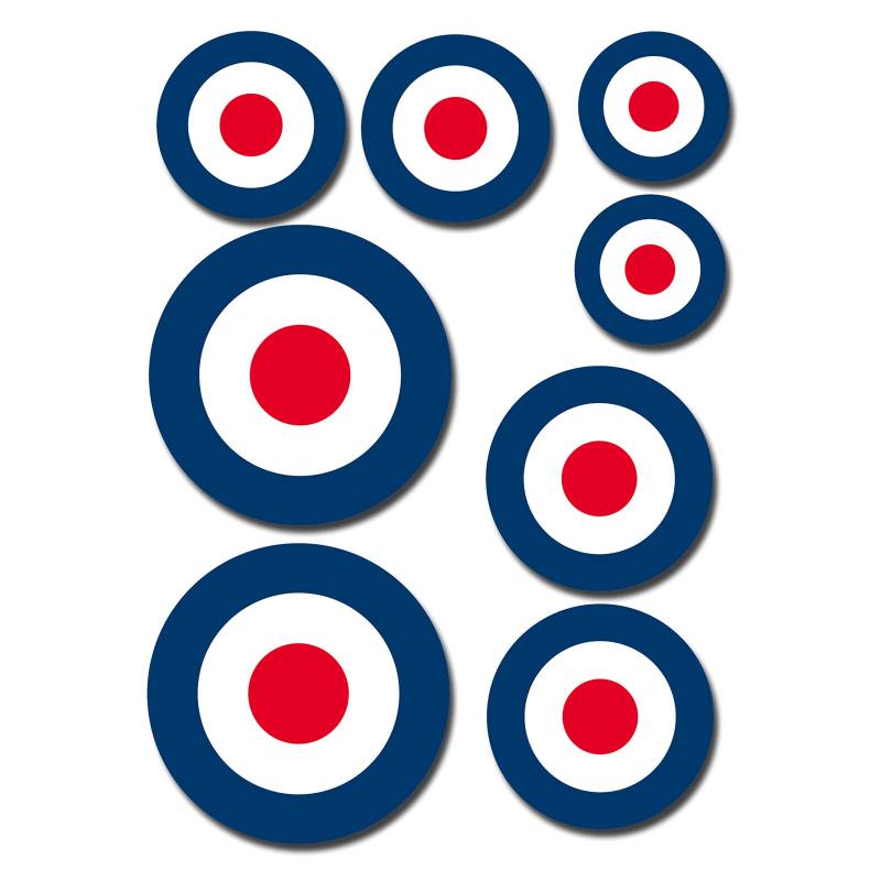 A5-Bogen glänzende Vinyl-Aufkleber – RAF Roundel The Who Mod Target Vespa #0199 (selbstklebend) von DestinationVinyl