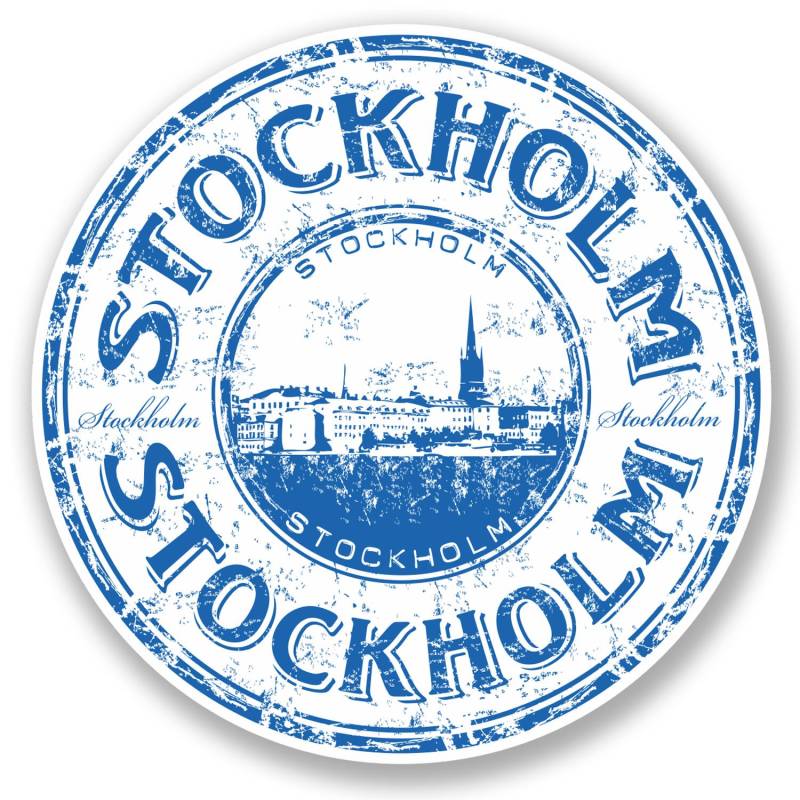 2 x Stockholm Schweden Vinyl-Aufkleber #5773 (10 x 10 cm) von DestinationVinyl