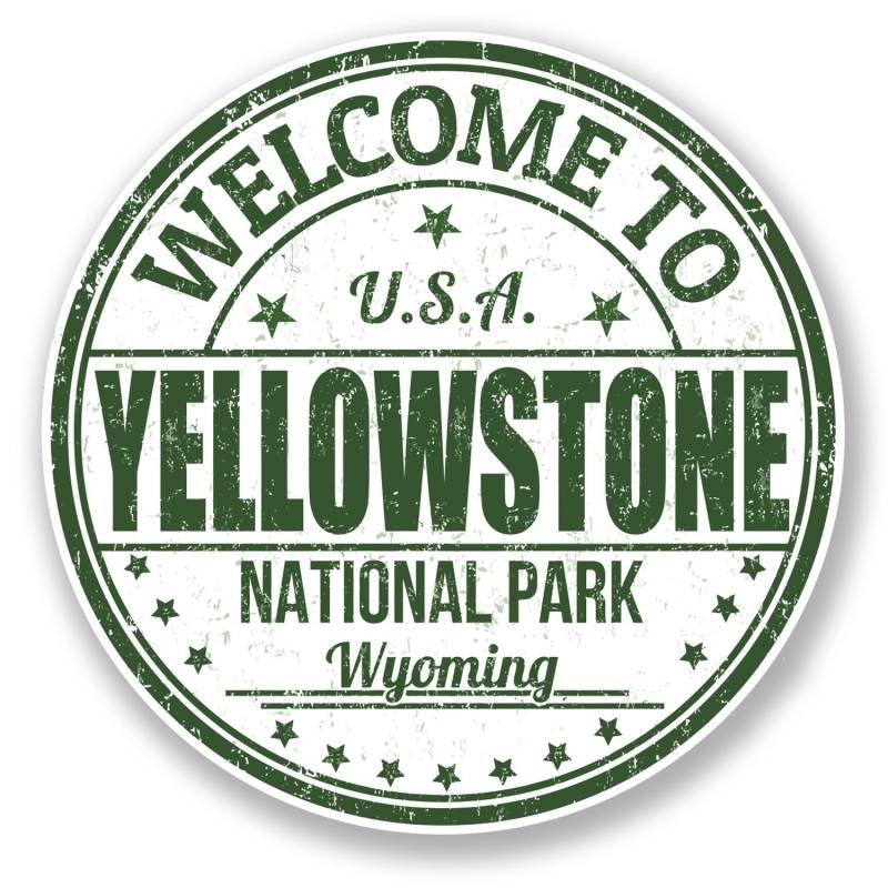 Vinyl-Aufkleber Nr. 6782, 10 x 10 cm, Motiv: Yellowstone National Park USA, für Laptop, Gepäck, Reisen, 2 Stück von DestinationVinyl