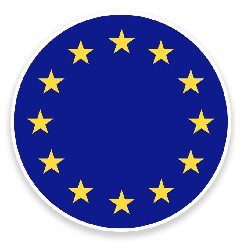 DestinationVinyl Vinyl-Aufkleber, Motiv: EU-Flagge, 10 cm breit x 10 cm hoch, 2 Stück von DestinationVinyl