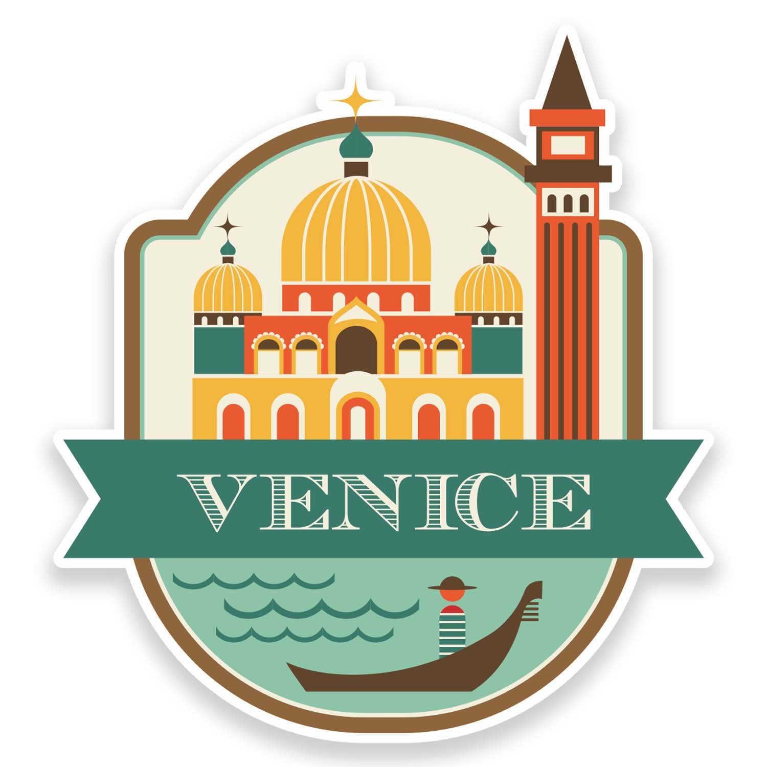 Vinyl-Aufkleber, Motiv: Venedig Italien, 2 x 10 cm von DestinationVinyl