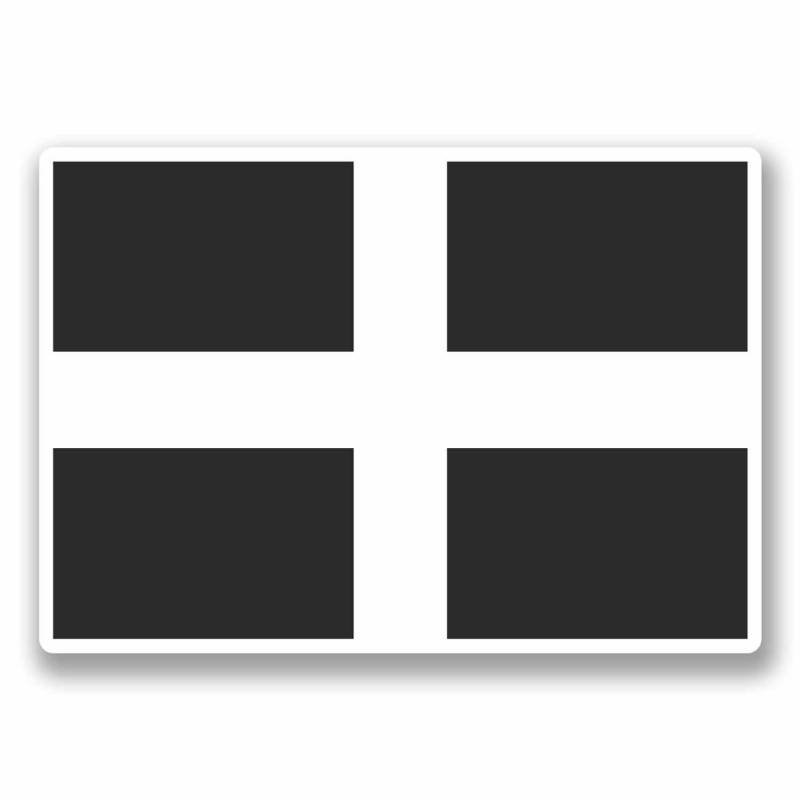 Vinyl-Aufkleber #9683, Cornwall-Flagge, 10 cm breit x 7 cm hoch, 2 Stück von DestinationVinyl