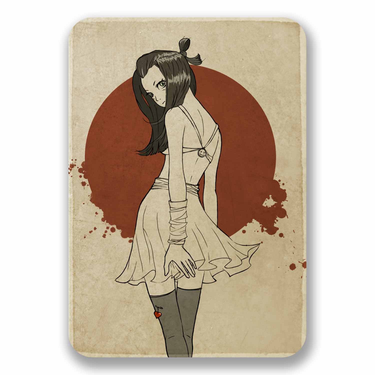 Vinyl-Aufkleber #9738, Motiv: japanisches Anime-Girl, für Laptop, Auto, 7 x 10 cm, 2 Stück von DestinationVinyl