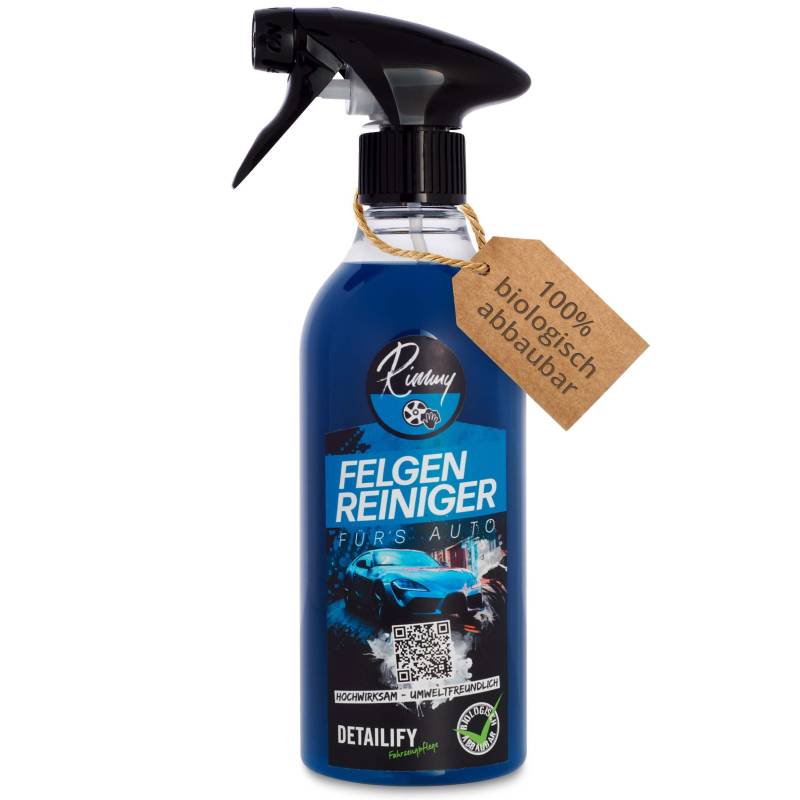 Detailify Premium Felgenreiniger Rimmy 500 ml säurefreie Reinigung für Alufelgen Leichtmetallfelgen Stahlfelgen Lackierte Felgen Chromfelgen von Detailify