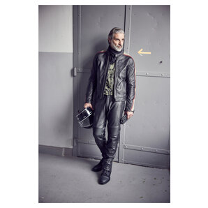 Detlev Louis DL-JM-10 Leder Kombijacke Schwarz Rot von Detlev Louis