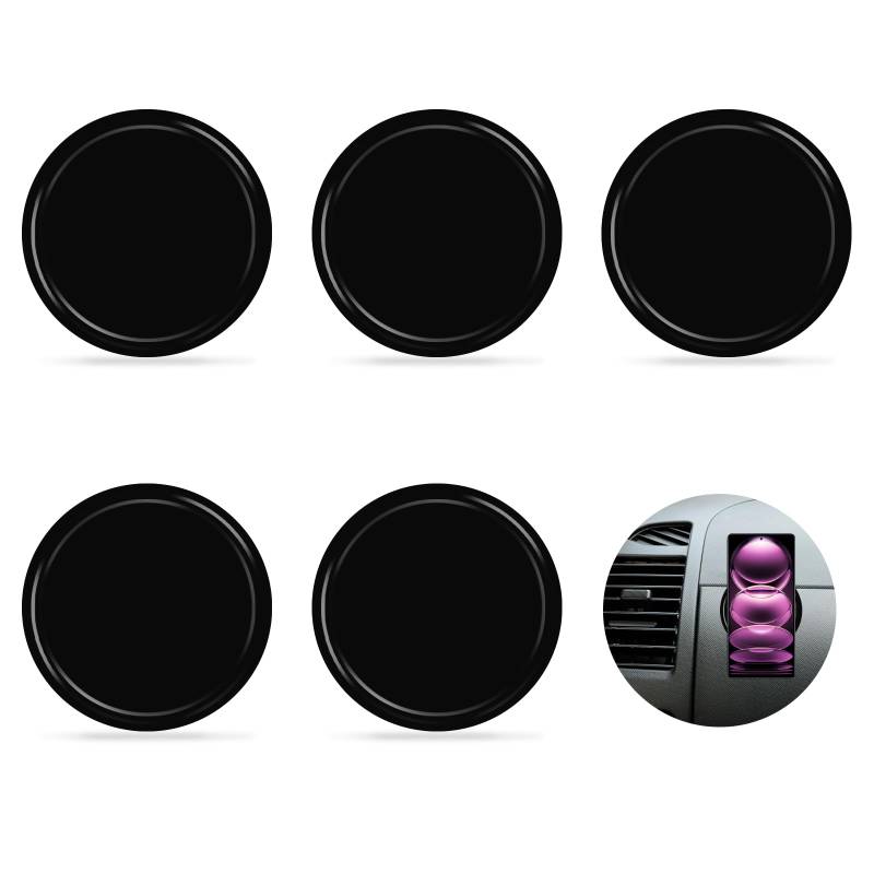 Anti Rutsch Pad Matte Untersetzer Gläser - 8 x 8 cm Matte Wiederverwendbar und Waschbar, Doppelseitig Klebende Nano Gel Pad, Ideal für Glatten Oberflächen (5 Stück, Schwarz) von Devantia