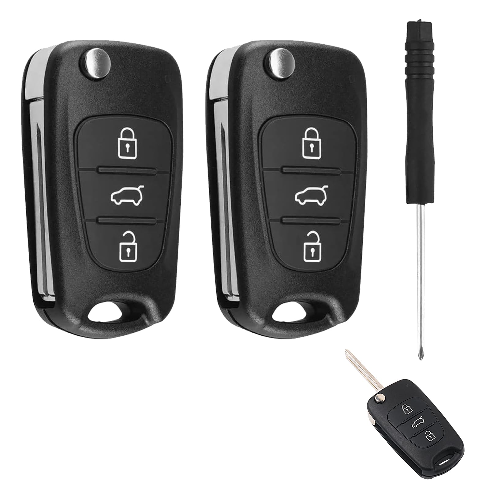 2 Stück Autoschlüssel Gehäuse 3 Tasten kompatibel mit Hyundai i10 i20 i30 ix20 ix35, Elantra Veloster sowie Kia Ceed Soul Sportage Venga Fernbedienung Auto Schlüsselgehäuse mit Schraubendreher 2 Stück Autoschlüssel Gehäuse 3 Tasten kompatibel mit Hyundai i10 i20 i30 ix20 ix35, Elantra Veloster sowie Kia Ceed Soul Sportage Venga Fernbedienung Auto Schlüsselgehäuse mit Schraubendreher von Dewfigs ㅤ