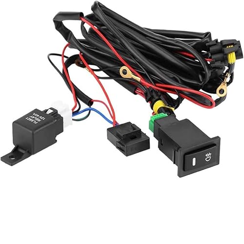 DEWIN Nebelscheinwerfer Nachrüsten,VW T5 Nebelscheinwerfer Nachrüsten Kabelsatz Kabelsatz Nebelscheinwerfer Universal 12V 40A Universal Auto LED Nebelscheinwerfer von DEWIN