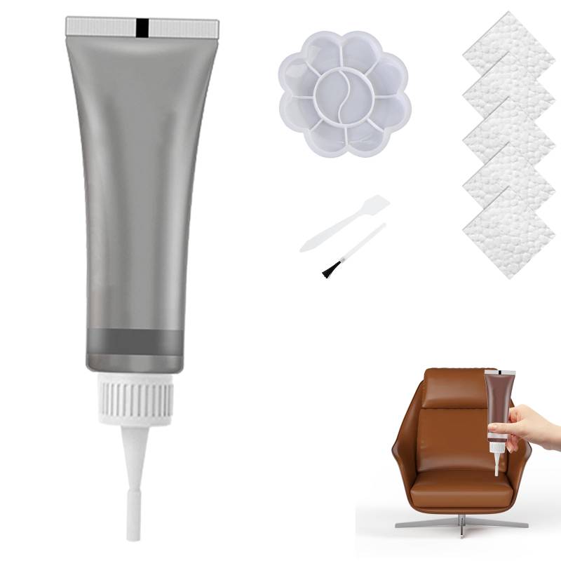 Dewppxi 2025 Upgrade Leder Reparatur Set, Lederreparaturgel für Autositze, Lederreparatur Creme, Vinyl-Reparaturset, Multifunktionaler Lederreparatur Set für Sofa, Schuhe und Jacke (Grau) von Dewppxi