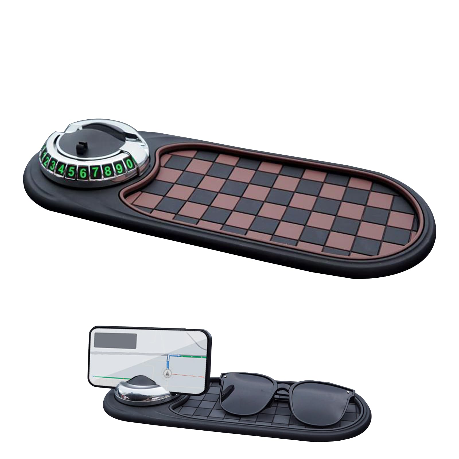 Multifunktions-Auto-Anti-Rutsch-Matte, Handyhalterung fürs Armaturenbrett mit Parknummernfeld, Multifunktionale Auto-Antirutschmatte für Handys, Sonnenbrillen, Schlüssel und Gadgets (B, 1 Stück) von Dewppxi