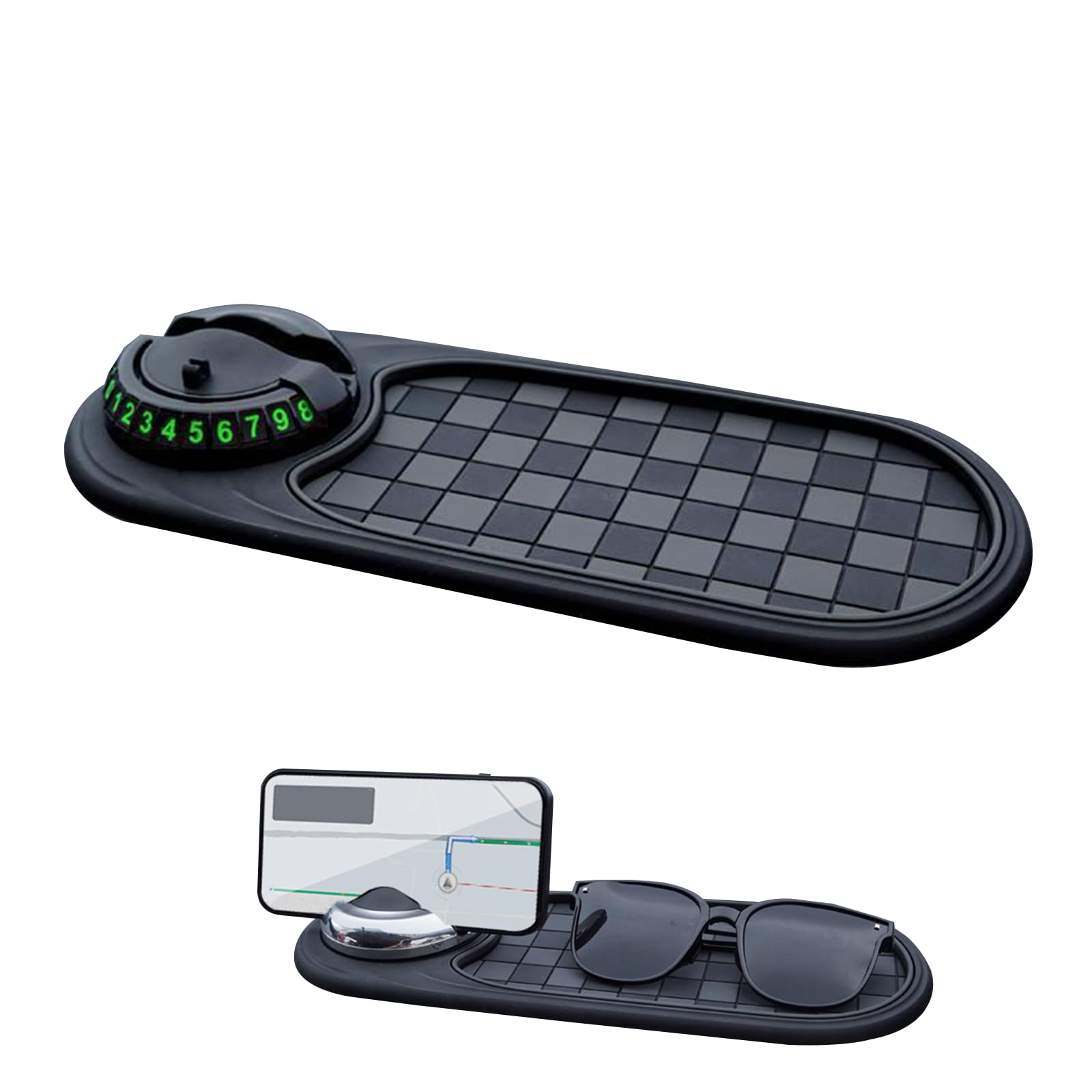 Multifunktions-Auto-Anti-Rutsch-Matte, Handyhalterung fürs Armaturenbrett mit Parknummernfeld, Multifunktionale Auto-Antirutschmatte für Handys, Sonnenbrillen, Schlüssel und Gadgets (D, 1 Stück) von Dewppxi