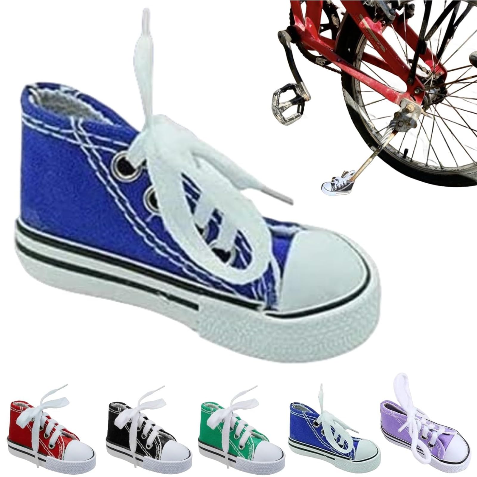 Personalisierte Motorrad-Fußstütze, kleiner Schuh, Motorrad-Seitenständer, Ständer-Verlängerungspad, 1 x Motorradständer, niedliche Mini-Canvas-Schuhe, Seitenständer, Motorradzubehör (blau) von Deysen