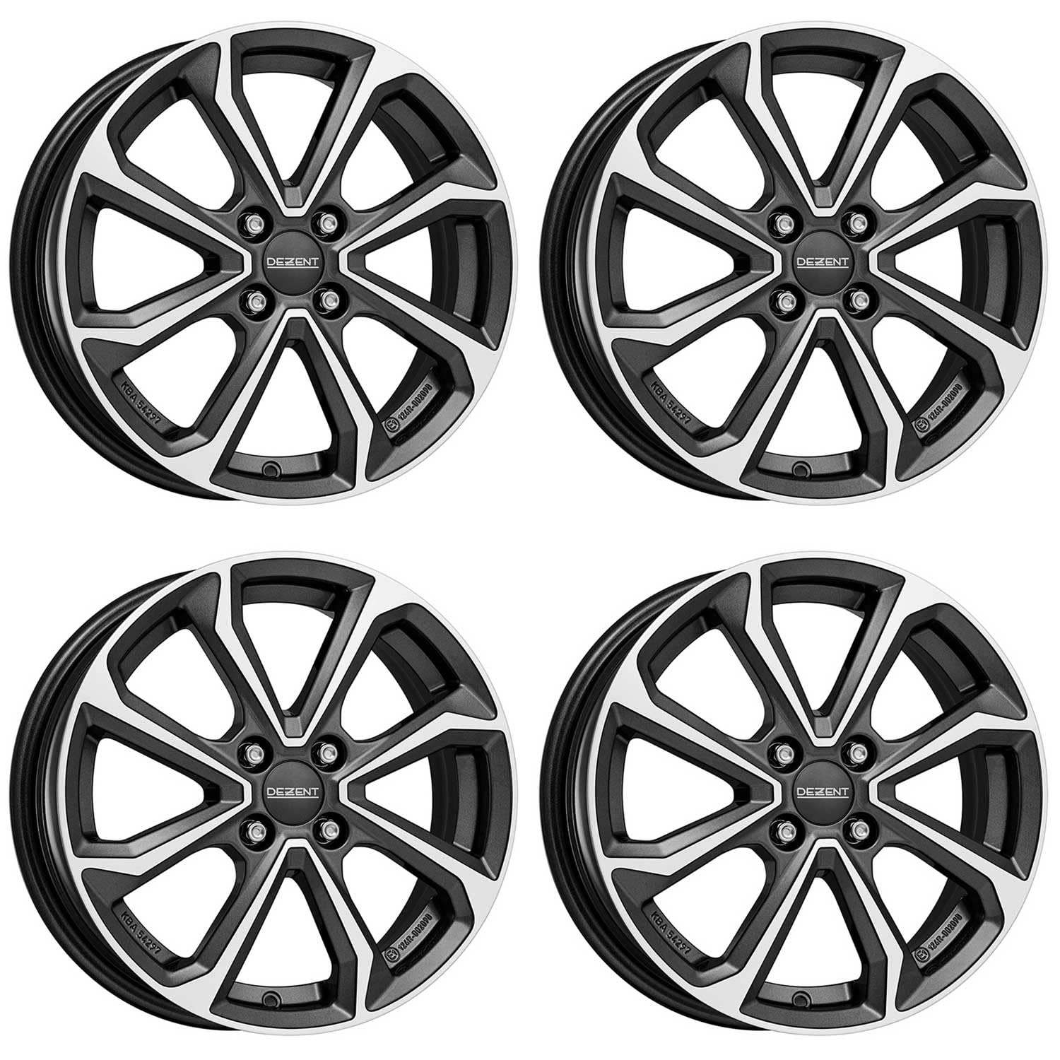 4x Dezent Felgen KT dark 6.0Jx15 ET46 4x100 kompatibel mit Hyundai i10 i20 Bayon i10 4x Dezent Felgen KT dark 6.0Jx15 ET46 4x100 kompatibel mit Hyundai i10 i20 Bayon i10 von Dezent