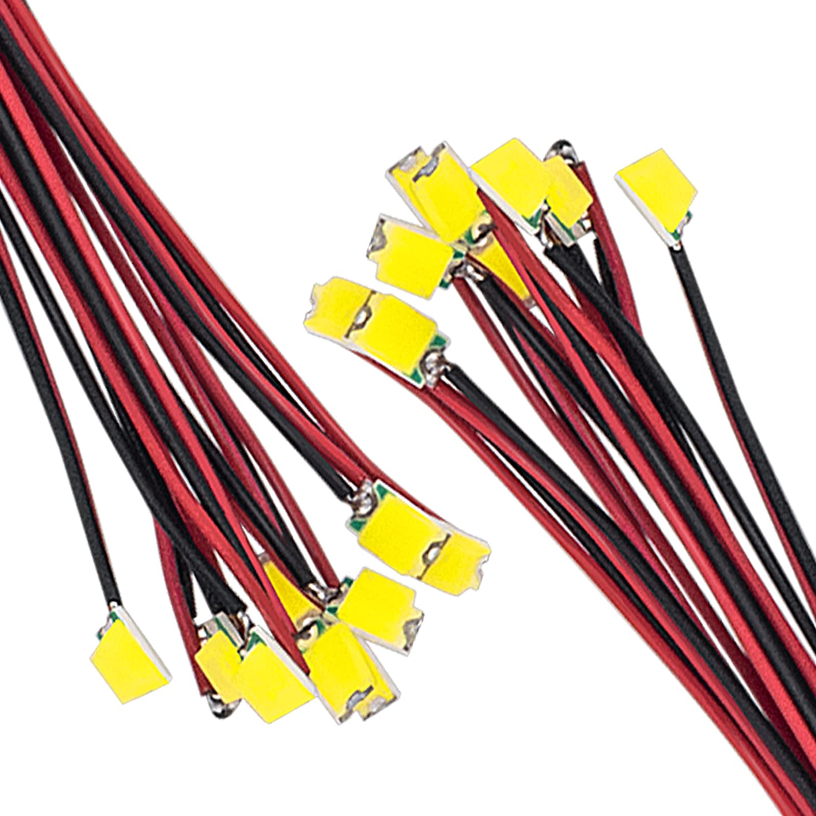 DiCUNO 20 Stk. vorverdrahtet SMD Mikro LED Dioden, 0805 gelötete Mini LED Leuchtdiode mit 16CM Mikrolitzenleitungen für DIY, Modellbau, Modelllayout, Dekor, 20mA, Farbe: Warmweiß DiCUNO 20 Stk. vorverdrahtet SMD Mikro LED Dioden, 0805 gelötete Mini LED Leuchtdiode mit 16CM Mikrolitzenleitungen für DIY, Modellbau, Modelllayout, Dekor, 20mA, Farbe: Warmweiß von DiCUNO