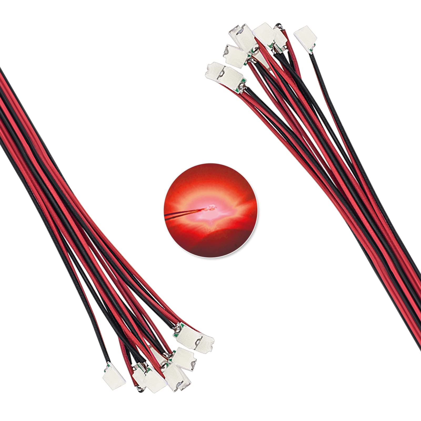 DiCUNO 20 Stk. vorverdrahtet SMD Mikro LED Dioden, 16CM Mikrolitzenleitungen gelötete Mini LED Leuchtdiode, 20mA, für DIY, Modellbau, Modelllayout, Dekor, 0805, Rot DiCUNO 20 Stk. vorverdrahtet SMD Mikro LED Dioden, 16CM Mikrolitzenleitungen gelötete Mini LED Leuchtdiode, 20mA, für DIY, Modellbau, Modelllayout, Dekor, 0805, Rot von DiCUNO