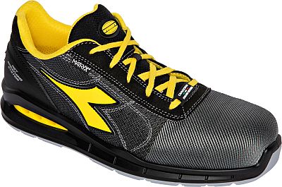 Diadora Utility Run Net AB Matryx Low S1PS, Sicherheitsschuhe - Hellgrau/Schwarz/Gelb - 37 EU von Diadora Utility